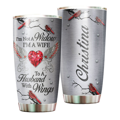 Camellia Personalized I'm Not A Window I'm A Wife Loving Quotes From Wife To Husband  Stainless Steel Tumbler-Double-Walled Insulation  Cup With Lid Gift For Couple