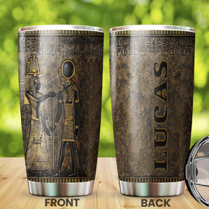 Camellia Personalized Mental Style Ancient EgyptStainless Steel Tumbler-Double-Walled Insulation Travel Cup With Lid 02