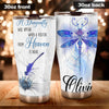Camellia Personalized A Dragonfly Will Appear When A Visitor From Heaven Is Near Stainless Steel Tumbler - Customized Double-Walled Insulation Travel Thermal Cup With Lid Gift For Dragonfly Lover