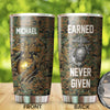 Camellia Personalized Marine Corps Learned Never Given Stainless Steel Tumbler-Sweat-Proof Double Wall Travel Cup With Lid