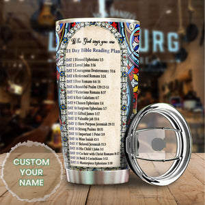 Camellia Personalized Christ Family God Says You Are Stainless Steel Tumbler-Double-Walled Insulation Travel Cup With Lid