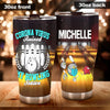 Camellia Personalized Corona Virus Ruined My Bowling Stainless Steel Tumbler - Double-Walled Insulation Vacumm Flask - Gift For Bowling Lovers, National Bowling Day 8th August