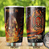 Camellia Personalized Firefighter First In Last Out Stainless Steel Tumbler-Double-Walled Insulation Gift For Firefighter Fireman 01