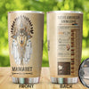 Camellia Persionalized 3D Wolf Native American Stainless Steel Tumbler - Customized Double - Walled Insulation Travel Thermal Cup With Lid Gift For Wolf Lover