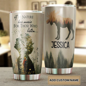 Camellia Personalized The Nature Has Music For Those who Listen Stainless Steel Tumbler-Double-Walled Insulation Travel Cup With Lid