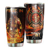 Camellia Personalized Firefighter First In Last Out Stainless Steel Tumbler-Double-Walled Insulation Gift For Firefighter Fireman 01
