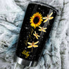 Camellia Personalized Dragonfly Sunflower To My Daughter I Always Love You Stainless Steel Tumbler - Customized Double-Walled Insulation Travel Thermal Cup With Lid
