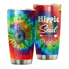 Camellia Persionalized 3D Hippie Soul Stainless Steel Tumbler - Customized Double - Walled Insulation Thermal Cup With Lid