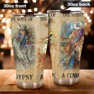 Camellia Personalized Horse Lover Cowgirl Soul Stainless Steel Tumbler - Double-Walled Insulation Vacumm Flask - Gift For Horse Lovers, Cowgirls, Cowboys, Perfect Christmas, Thanksgiving Gift