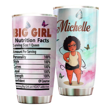 Camellia Persionalized Big Girl Stainless Steel Tumbler - Customized Double - Walled Insulation Thermal Cup With Lid