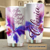 Camellia Personalized Butterfly Appears When Angels Are Near Stainless Steel Tumbler - Double-Walled Insulation Vacumm Flask - For Thanksgiving, Memorial Day, Christians, Christmas Gift