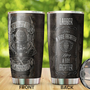 Camellia Personalized First In Last Out Stainless Steel Tumbler-Double-Walled Insulation Gift For Firefighter Fireman 04