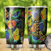 Camellia Personalized  Rainbow Neon Butterfly Stainless Steel Tumbler - Double-Walled Insulation Vacumm Flask - For Thanksgiving, Memorial Day, Christians, Christmas Gift