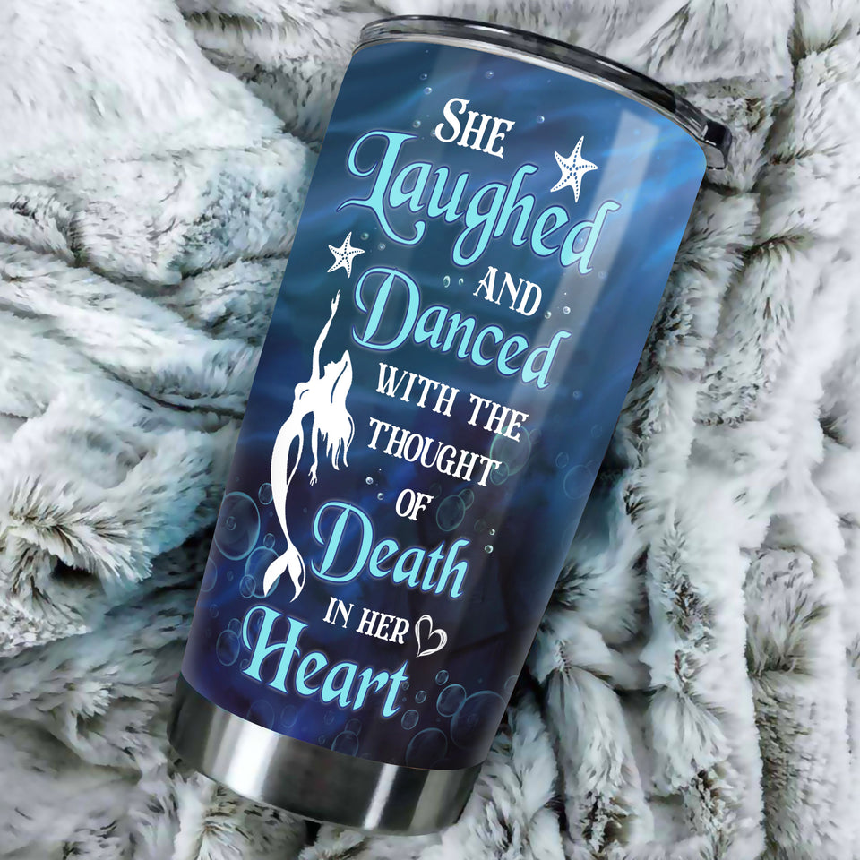 Camellia Personalized She Laughed And Dance with The Though Of Death In Her Heart Stainless Steel Tumbler-Double-Walled Insulation Travel Cup With Lid