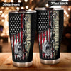 Camellia Personalized American Flag Marine Corps Stainless Steel Tumbler - Double-Walled Insulation Vacumm Flask - Gift For American Soldiers, Veterans, Christmas