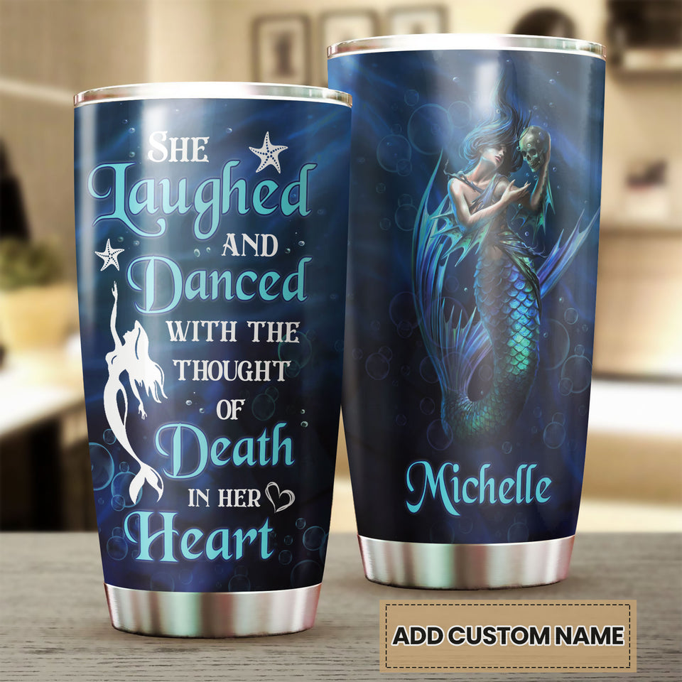 Camellia Personalized She Laughed And Dance with The Though Of Death In Her Heart Stainless Steel Tumbler-Double-Walled Insulation Travel Cup With Lid