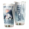 Camellia Personalized Bigfoot Saw Me But Nobody Believes Him Stainless Steel Tumbler - Double-Walled Insulation Vacumm Flask - Gift For Bigfoot Fans