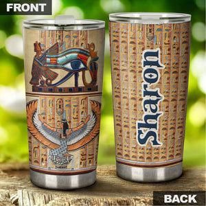 Camellia Personalized Ancient Egyptian Amentet Stainless Steel Tumbler - Double-Walled Insulation Vacumm Flask - Gift For Ancient Egypt Culture Lovers