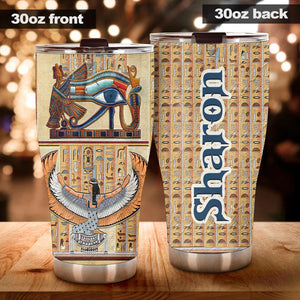Camellia Personalized Ancient Egyptian Amentet Stainless Steel Tumbler - Double-Walled Insulation Vacumm Flask - Gift For Ancient Egypt Culture Lovers