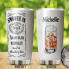 Camellia Persionalized 3D American Whiskey Sweet As Strawberry Wine Stainless Steel Tumbler - Customized Double - Walled Insulation Travel Thermal Cup With Lid Gift For Wine Lover Bartender