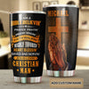 Camellia Personalized I Am Bible Believin Stainless Steel Tumbler-Double-Walled Travel Therma Cup With Lid