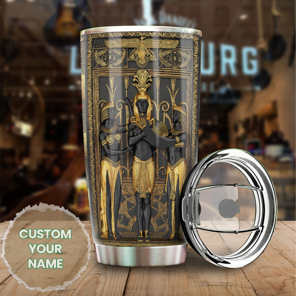 Camellia Personalized Mental Style Ancient EgyptStainless Steel Tumbler-Double-Walled Insulation Travel Cup With Lid 01