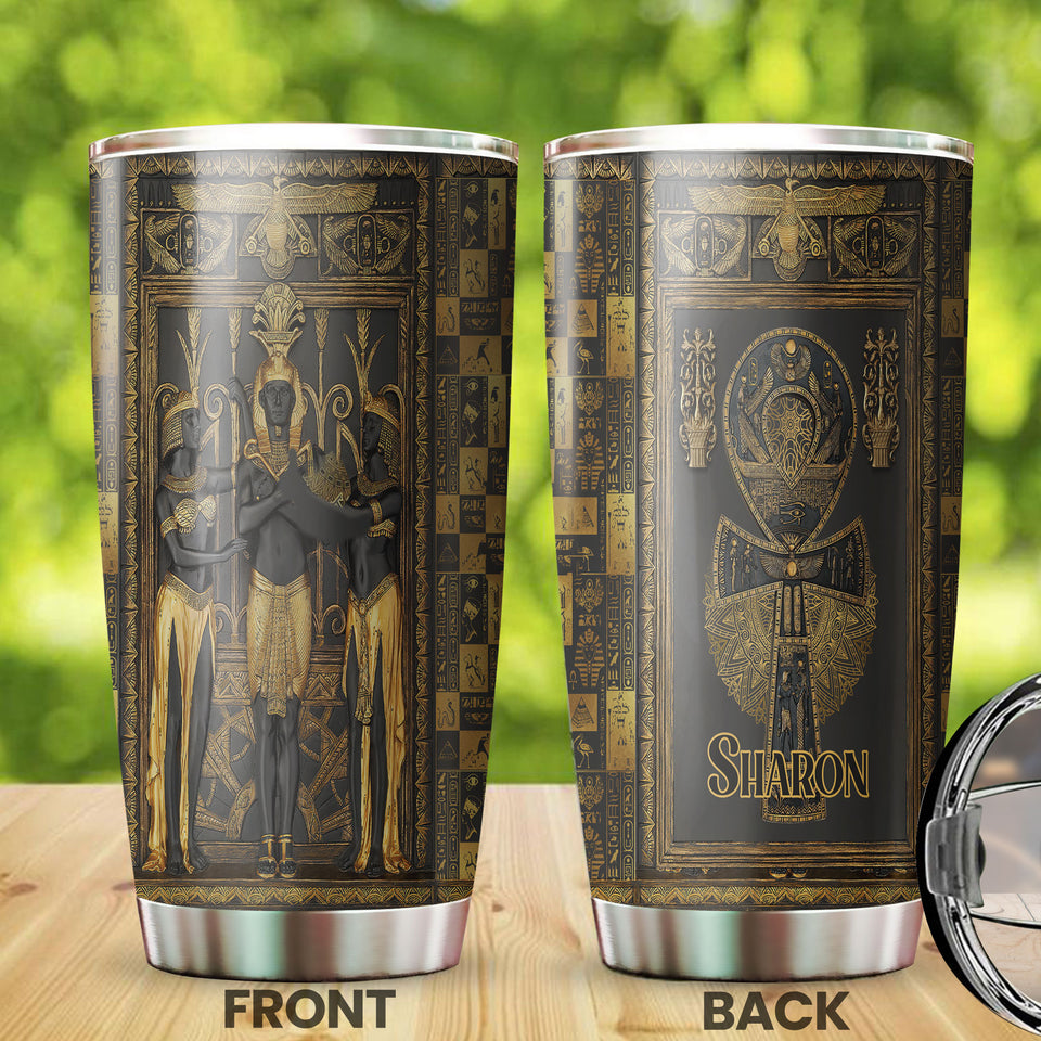 Camellia Personalized Mental Style Ancient EgyptStainless Steel Tumbler-Double-Walled Insulation Travel Cup With Lid 01