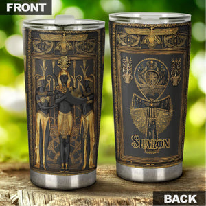 Camellia Personalized Mental Style Ancient EgyptStainless Steel Tumbler-Double-Walled Insulation Travel Cup With Lid 01