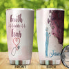 Camellia Personalized Nurse Faith Over Fear Stainless Steel Tumbler - Double-Walled Insulation Vacumm Flask - Gift For Nurse, Christmas Gift, International Nurses Day