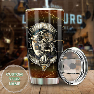 Camellia Personalized United States Marine Corps Stainless Steel Tumbler-Sweat-Proof Double Wall Travel Cup With Lid 01