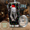 Camellia Personalized Baby Elephant Wear Chirstmas Hat Polka Dots Style Stainless Steel Tumbler-Double-Walled Travel Therma Cup With Lid