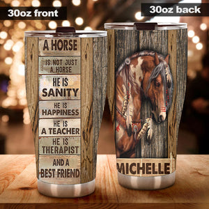 Camellia Persionalized 3D Horse Is A Best Friend Stainless Steel Tumbler - Customized Double - Walled Insulation Thermal Cup With Lid Gift For Horse Lover