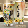Camellia Personalized Elephant Let It Be Hippie Style Stainless Steel Tumbler-Double-Walled Insulation Cups With Lid Travel Mug