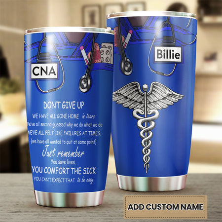 Camellia Personalized Doctor Dont Give Up You Save Lives Stainless Steel Tumbler - Customized Double-Walled Insulation Travel Thermal Cup With Lid