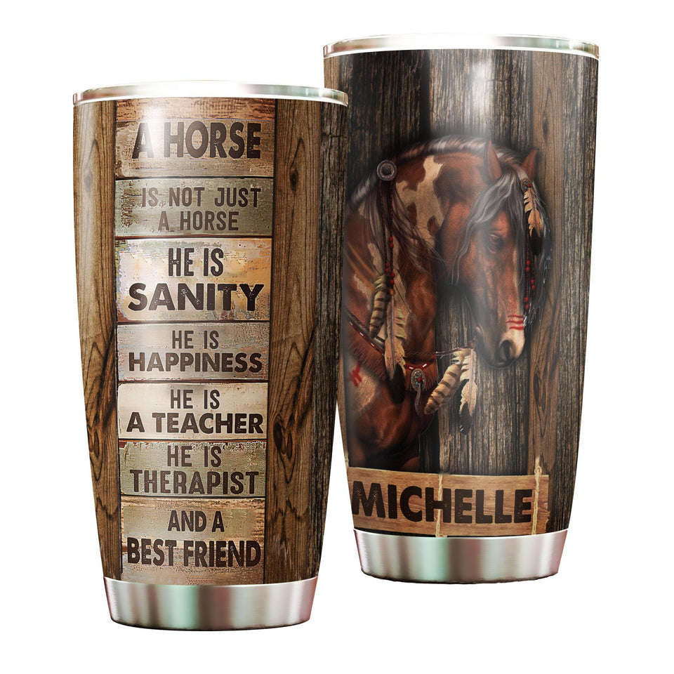 Camellia Persionalized 3D Horse Is A Best Friend Stainless Steel Tumbler - Customized Double - Walled Insulation Thermal Cup With Lid Gift For Horse Lover