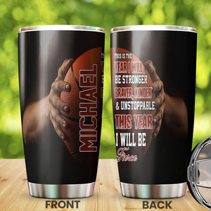 Camellia Persionalized 3D Basketball New Year Stainless Steel Tumbler - Customized Double - Walled Insulation Travel Thermal Cup With Lid Gift For Basketball Player