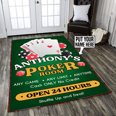 Personalized Poker Room Rug 06254