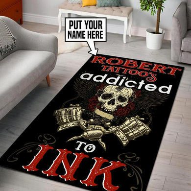 Personalized Tattoo Addicted Ink Rug 05695
