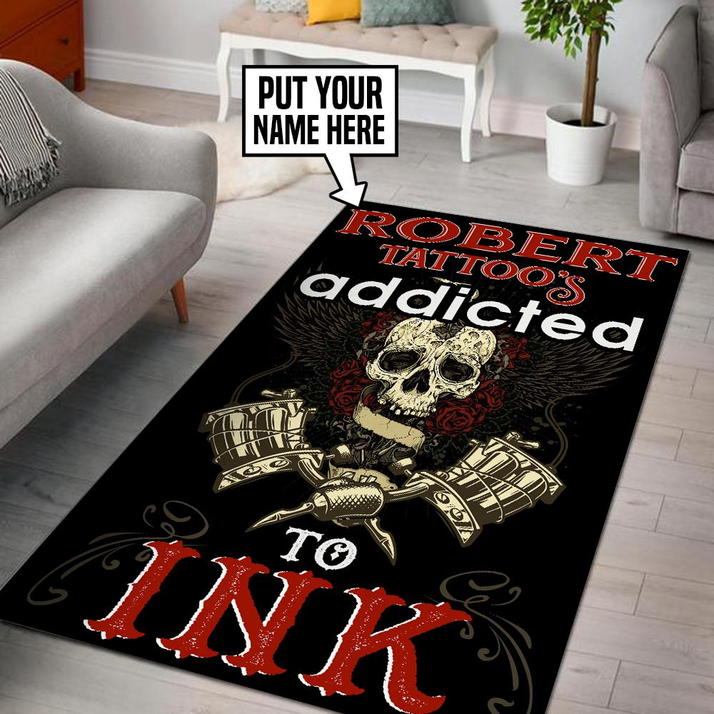 Personalized Tattoo Addicted Ink Rug 05695