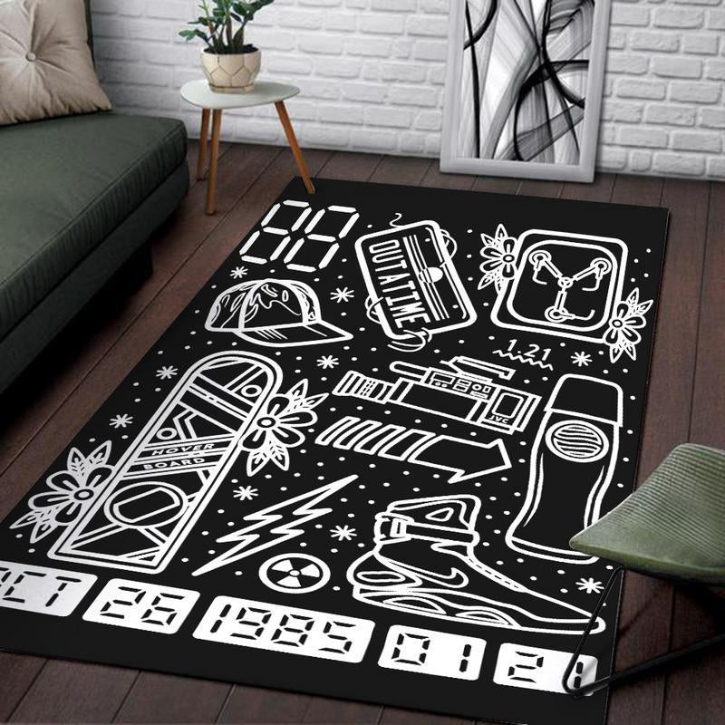 Btf Rug Back To The Future Marty Mcfly Delorean Dmc Bttf 02361