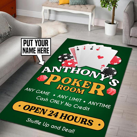 Personalized Poker Room Rug 06254
