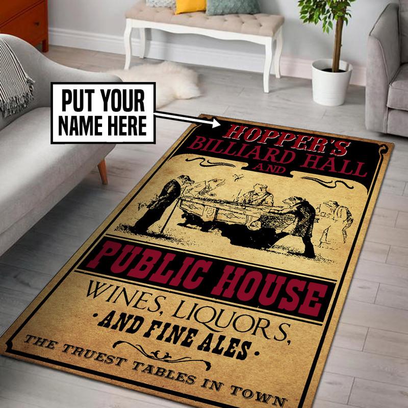 Personalized Billiard Hall Rug 06638