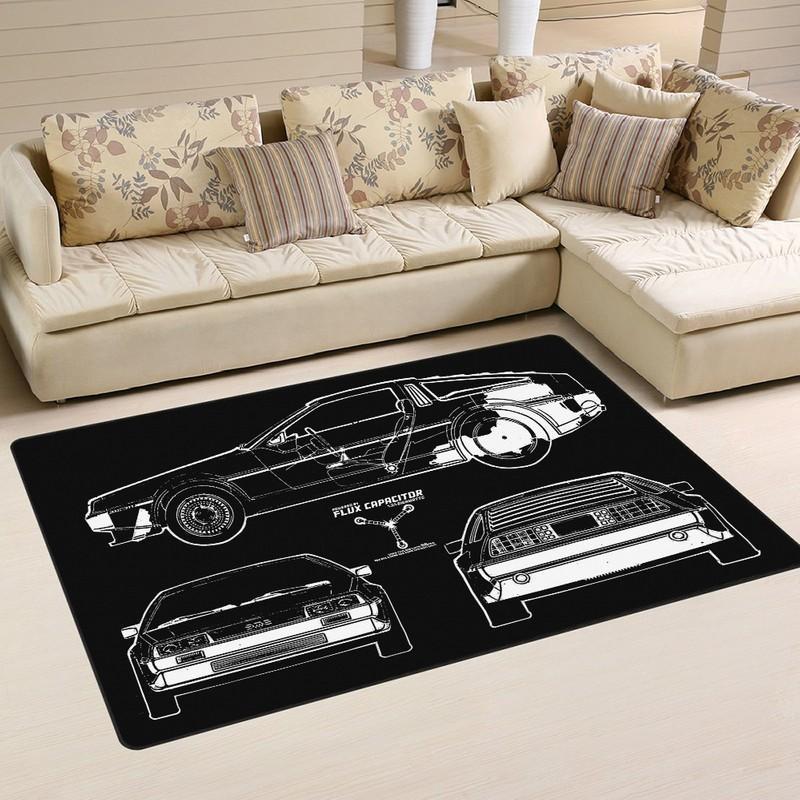 Btf Rug Back To The Future Delorean Bttf Time Machine 04810