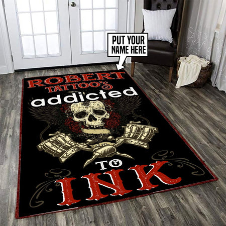 Personalized Tattoo Addicted Ink Rug 05695