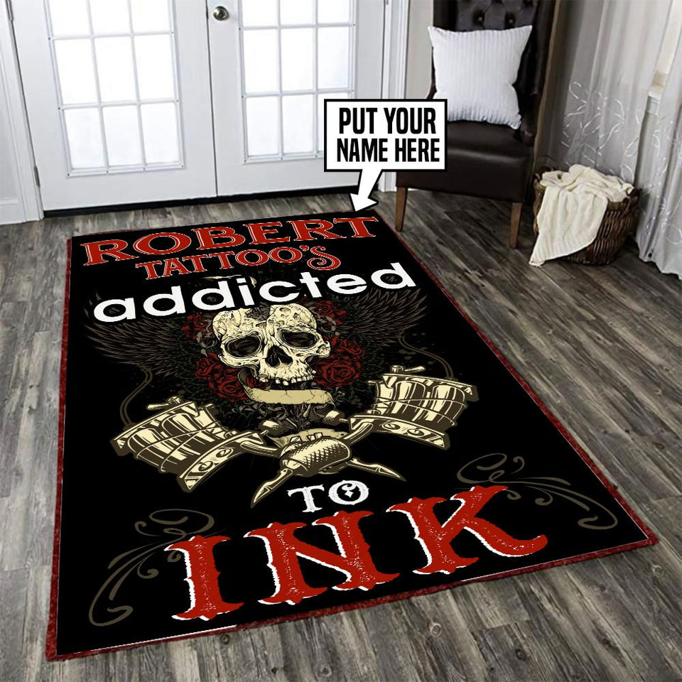 Personalized Tattoo Addicted Ink Rug 05695