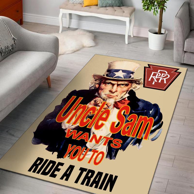 Uncle Sam Rpr Pennsylvania Railroad Rug 05157