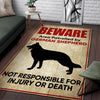 Beware Are Patrolled By German Sherpherd Not Responsible For Injury Or Death Rug 05517