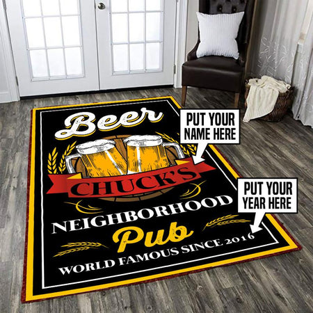 Personalized Neighborhood Pub Rug 06461