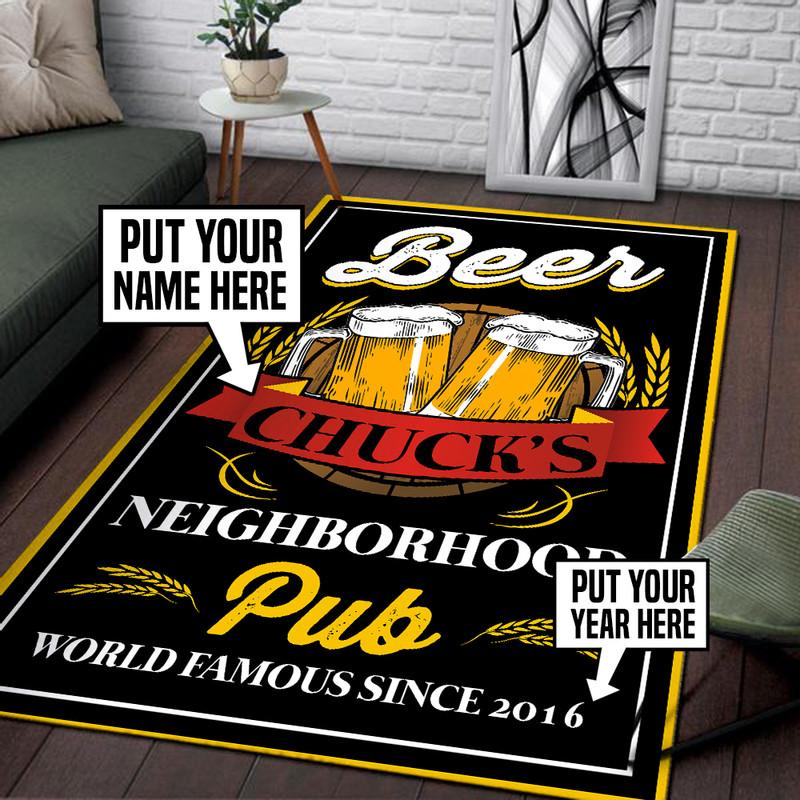 Personalized Neighborhood Pub Rug 06461