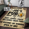 Personalized Pub Sign Vintage Man Cave Bar Rug 05766